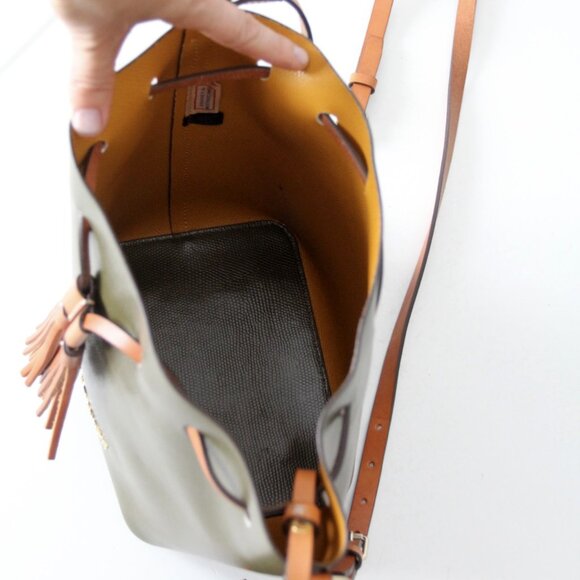 Dooney & Bourke Serena Drawstring Crossbody – Green Embossed Leather - Picture 15 of 16